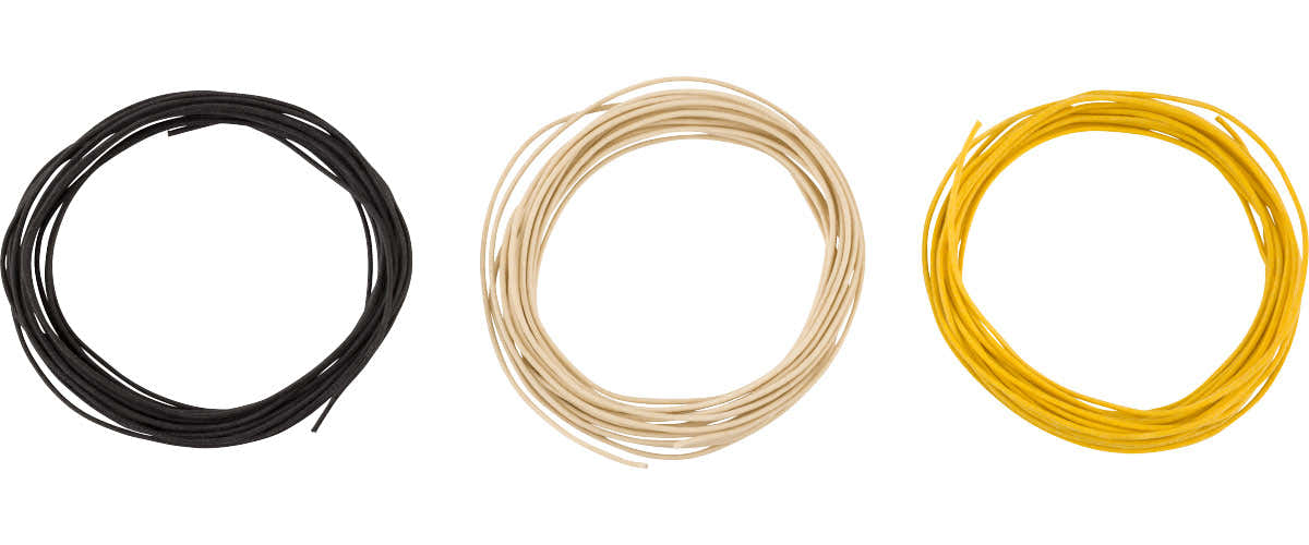 Pure Vintage Stoffummanteltes Kabel 22 AWG 15" Schwarz Weiß Gelb