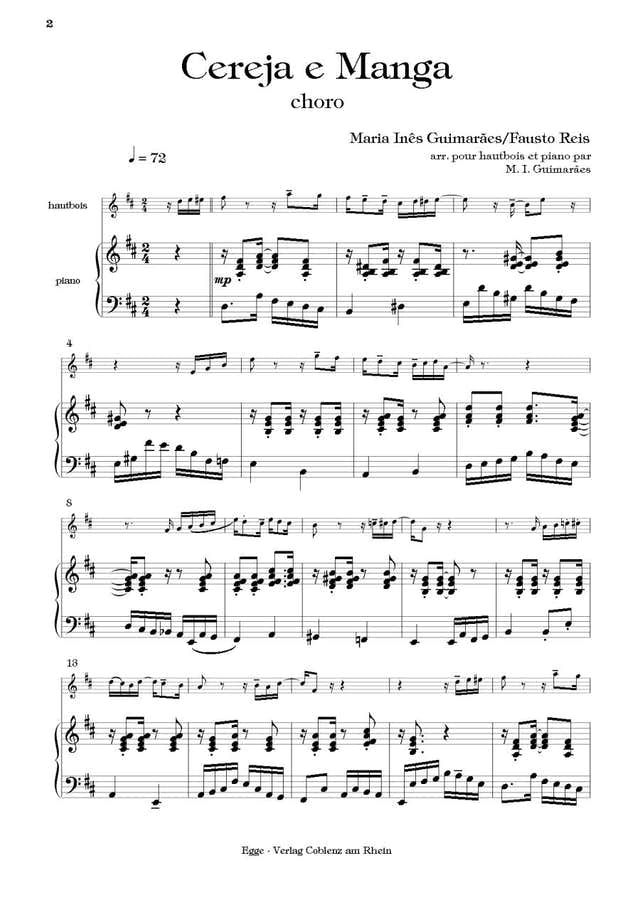 Guimaraes M. I. – Cereja e Manga – Oboe & Klavier