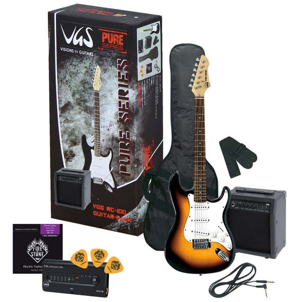 VGS E-Gitarre Rc-100 Guitar Pack 3-Tone Sunburst