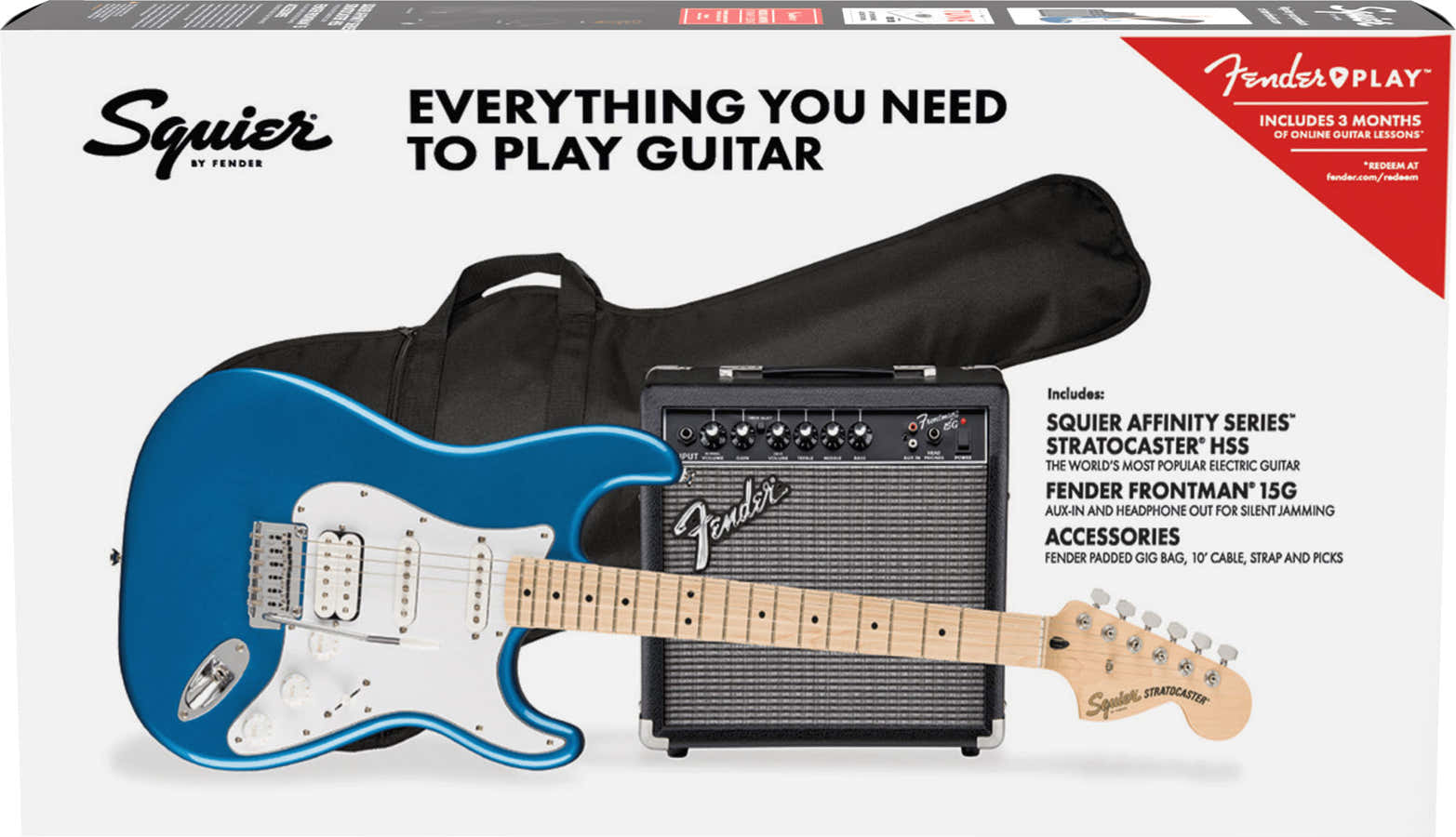Stratocaster HSS Affinity Pack MN Lake Placid Blue