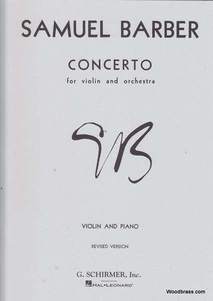 Schirmer Schir Barber S. - Concerto For Violin And Orch - Violon Piano