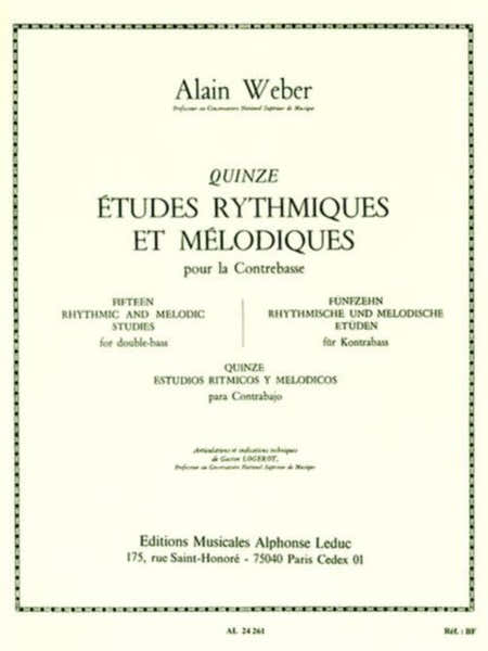 Leduc Weber Alain - 15 Etudes Rythmiques et Melodiques Pour La Contrebasse