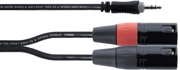 Y-Kabel Stereo-Mini-Klinke / 2 XLR-Stecker 3 M