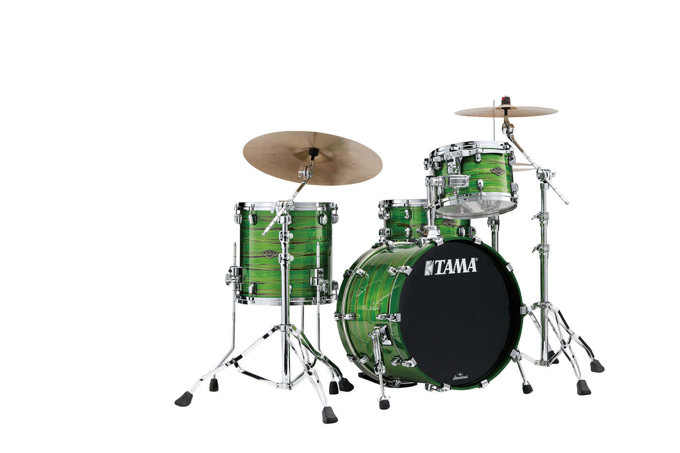 STARCLASSIC WALNUT/BIRCH 3-PIECE SHELL PACK WITH 20" BASS DRUM LACQUER SHAMROCK OYSTER