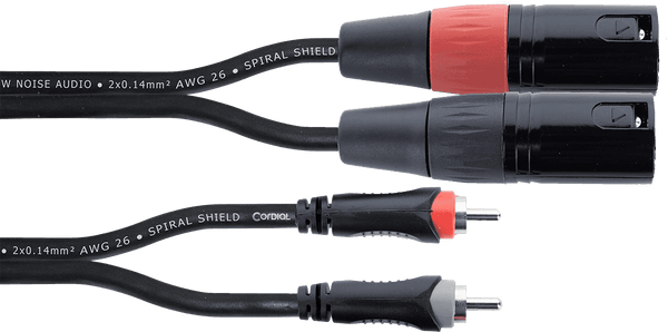 Doppeltes Audiokabel XLR-Stecker / RCA 1,5 M