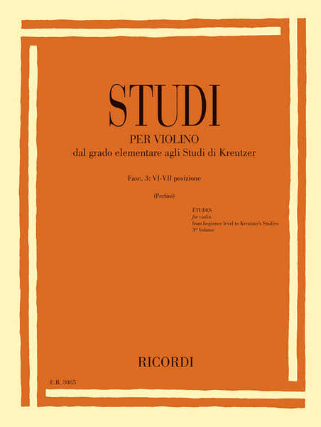 Ricordi Studi Per Violino - Fasc. Iii: VI-vii Posizione