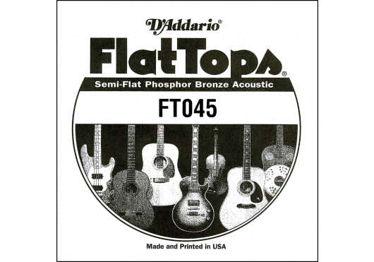 D'ADDARIO FT045 SEMI-FLAT PHOSPHOR BRONZE ACOUSTIC GUITAR SINGLE STRING .045