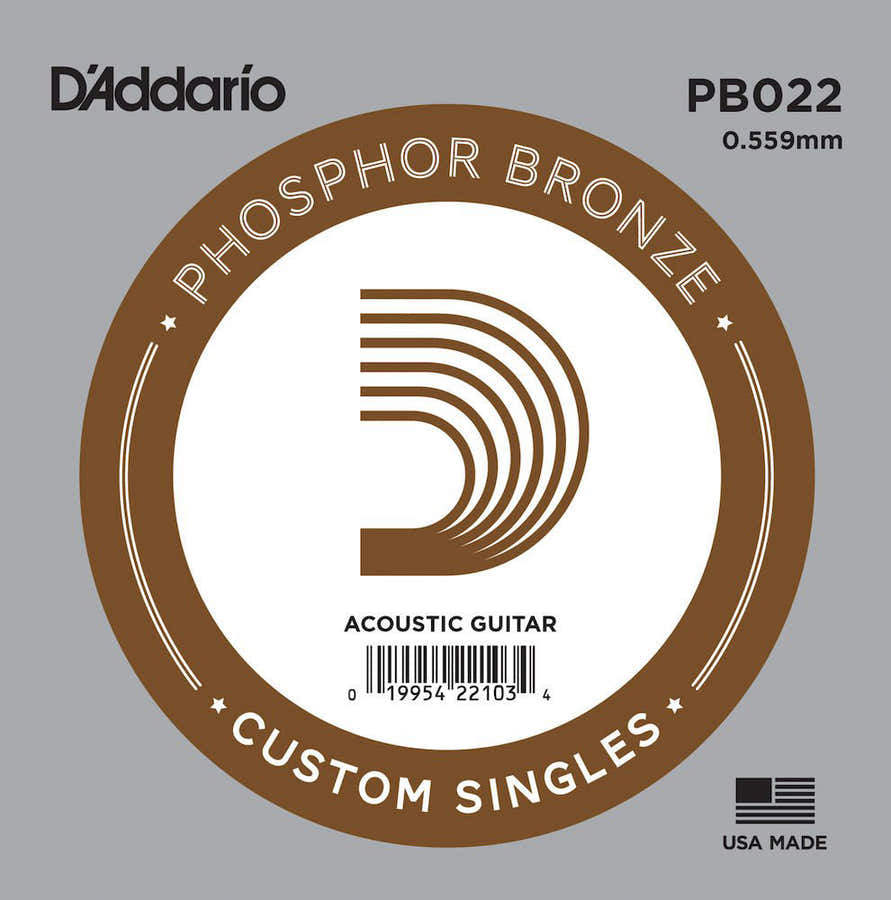 PB022 PHOSPHOR BRONZE WOUND ACOUSTIC GUITAR SINGLE STRING .022