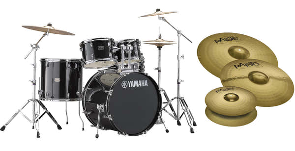 Yamaha Rydeen 22 Schwarzglitzer + HW680W + Paiste 101
