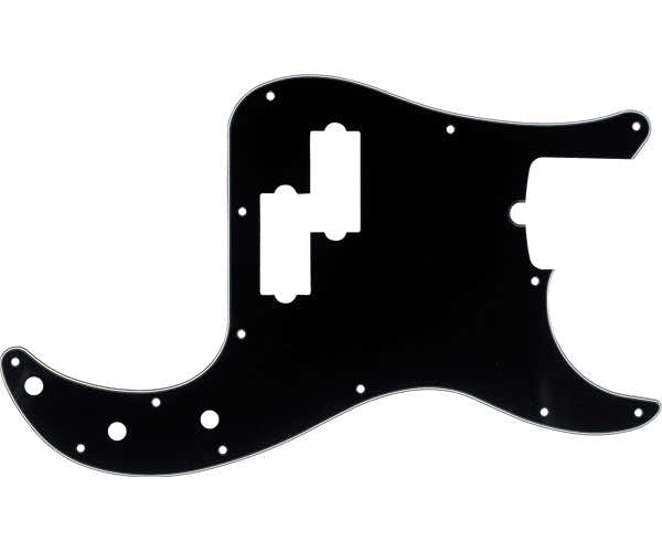 Schlagbrett für Precision Bass 13-Loch-Befestigung (mit Aussparung für Halsstab) Schwarz 3-lagig