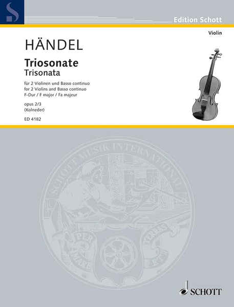HANDEL G.F. - NINE TRIO SONATAS OP 2 NR 3