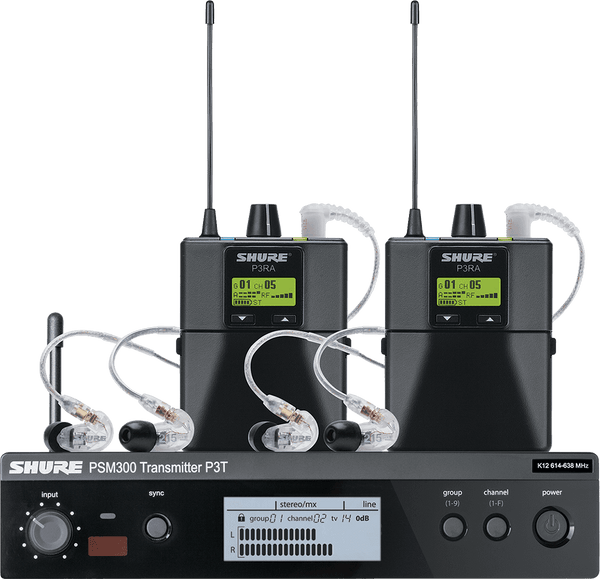 Shure P3TERA215TWP-H20-TWINPACK PSM300 PRO BAND H20