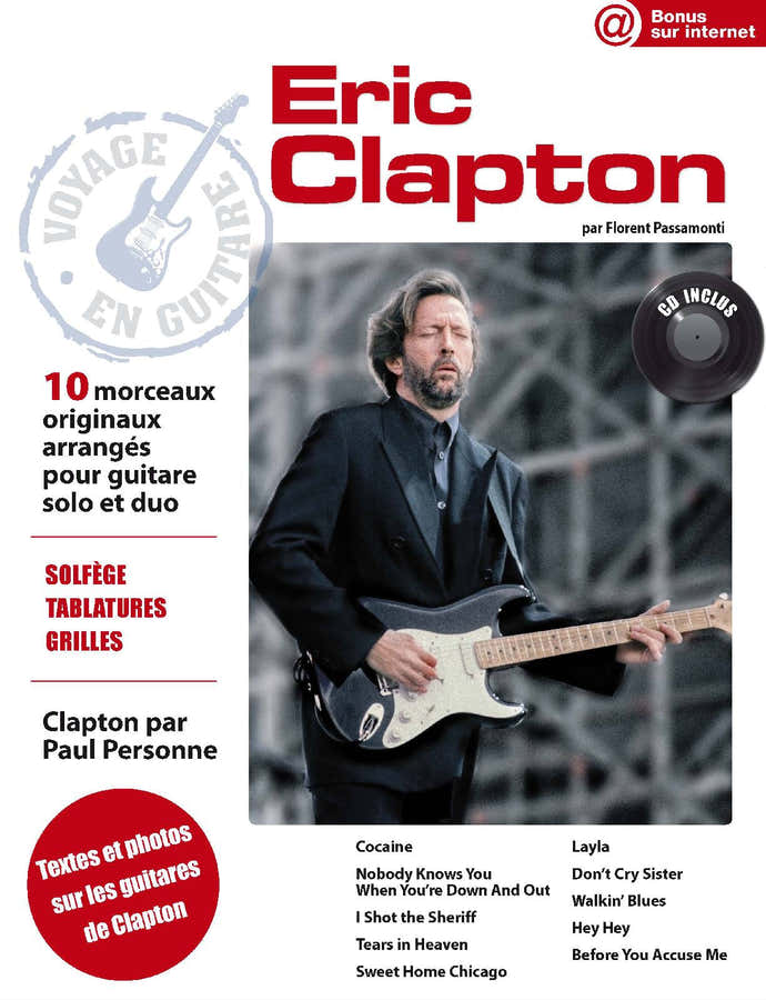 CLAPTON ERIC - VOYAGE EN GUITARE + CD - GUITARE TAB