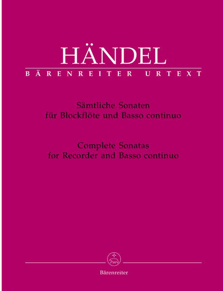 Haendel G.F. - Samtliche Sonaten - Flute A Bec Basse Continue