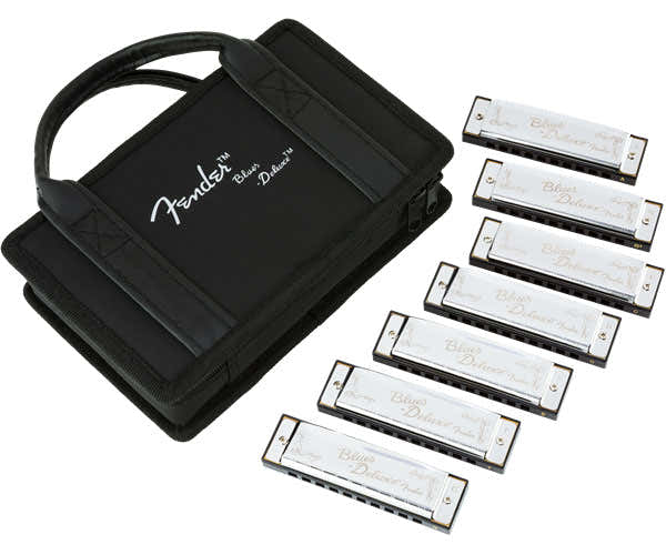 Fender BLUES DELUXE HARMONICA PACK OF 7 WITH CASE