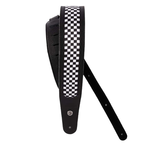 D'ADDARIO Hybrid Ledergitarrengurt kariert