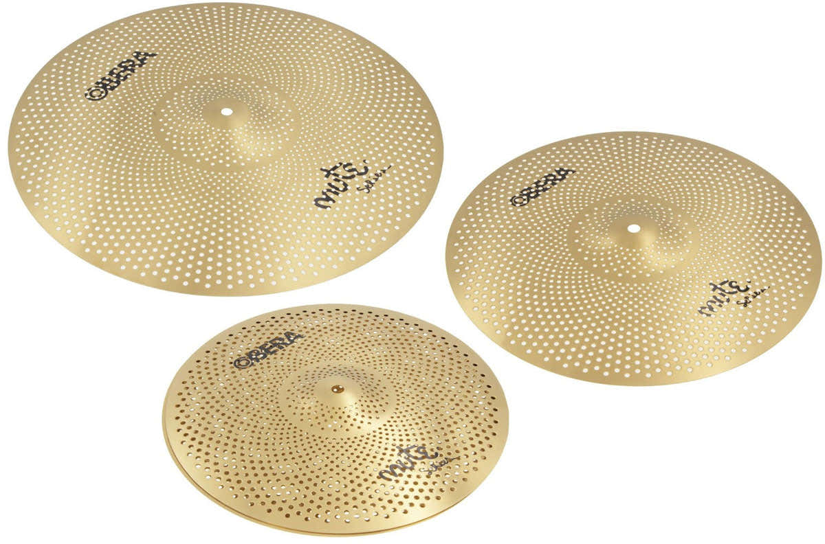Mute 3x Silent Cymbals Set - 14" 16" 20" - Brass Finish