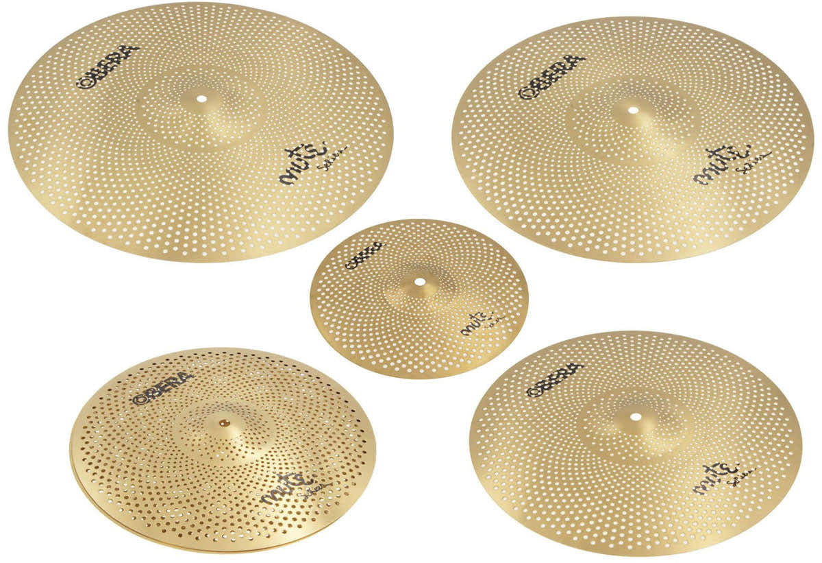 Mute 5x Silent Cymbals Set - 14" 16" 18" 20" 10" - Brass Finish