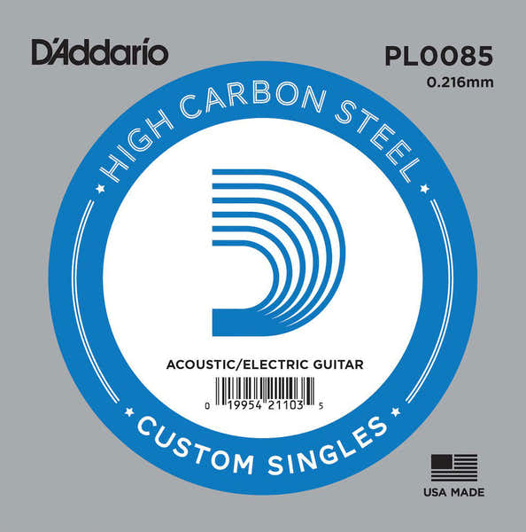 D'ADDARIO PL0085 PLAIN STEEL GUITAR SINGLE STRING .0085