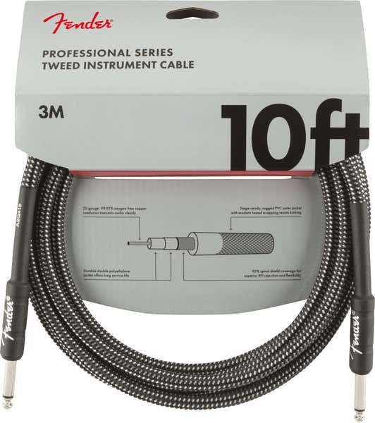Fender PROFESSIONAL INSTRUMENT CABLES 10' GRAY TWEED