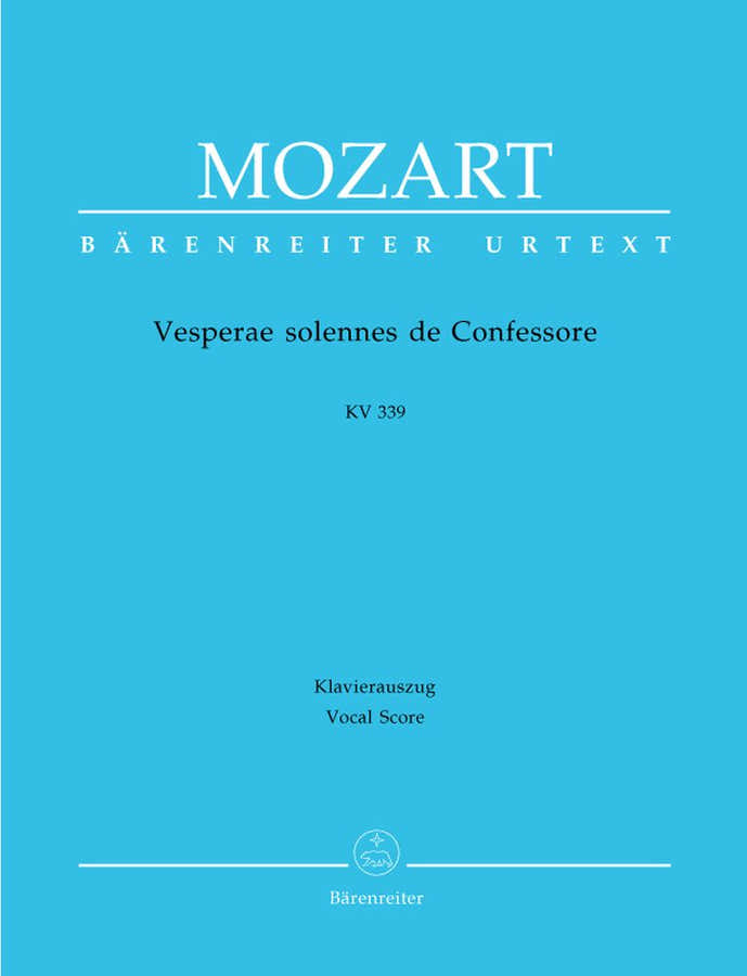 Moz W.A. - Verae Solennes De Confessore Kv 339 - Reduction Ch, Piano