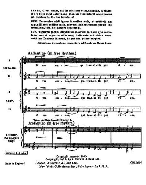 Vaughan Williams Ralph - O Vos Omnes
