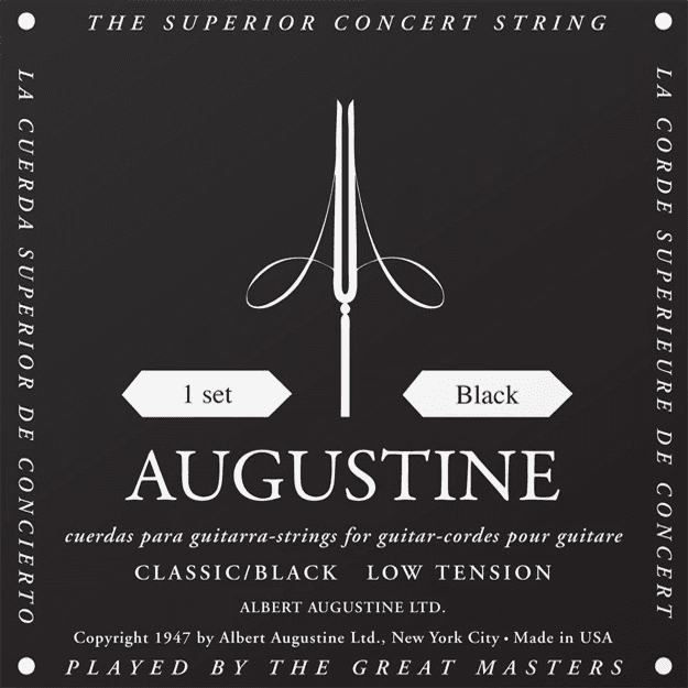 AUGUSTINE STANDARD CLASSIC STRINGS STANDARD BLACK SET LOW /NYLON LIGHT-FILE SILVER