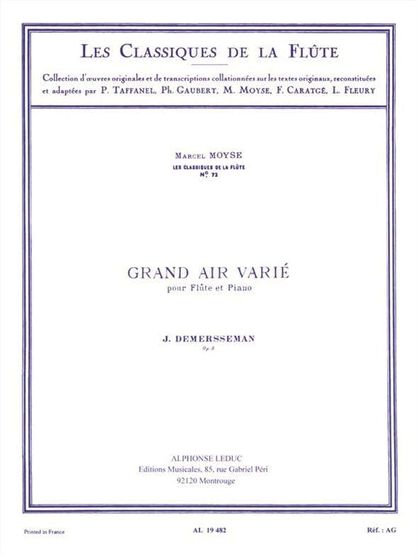Demersseman: Grand air varié op. 3 Le trémolo