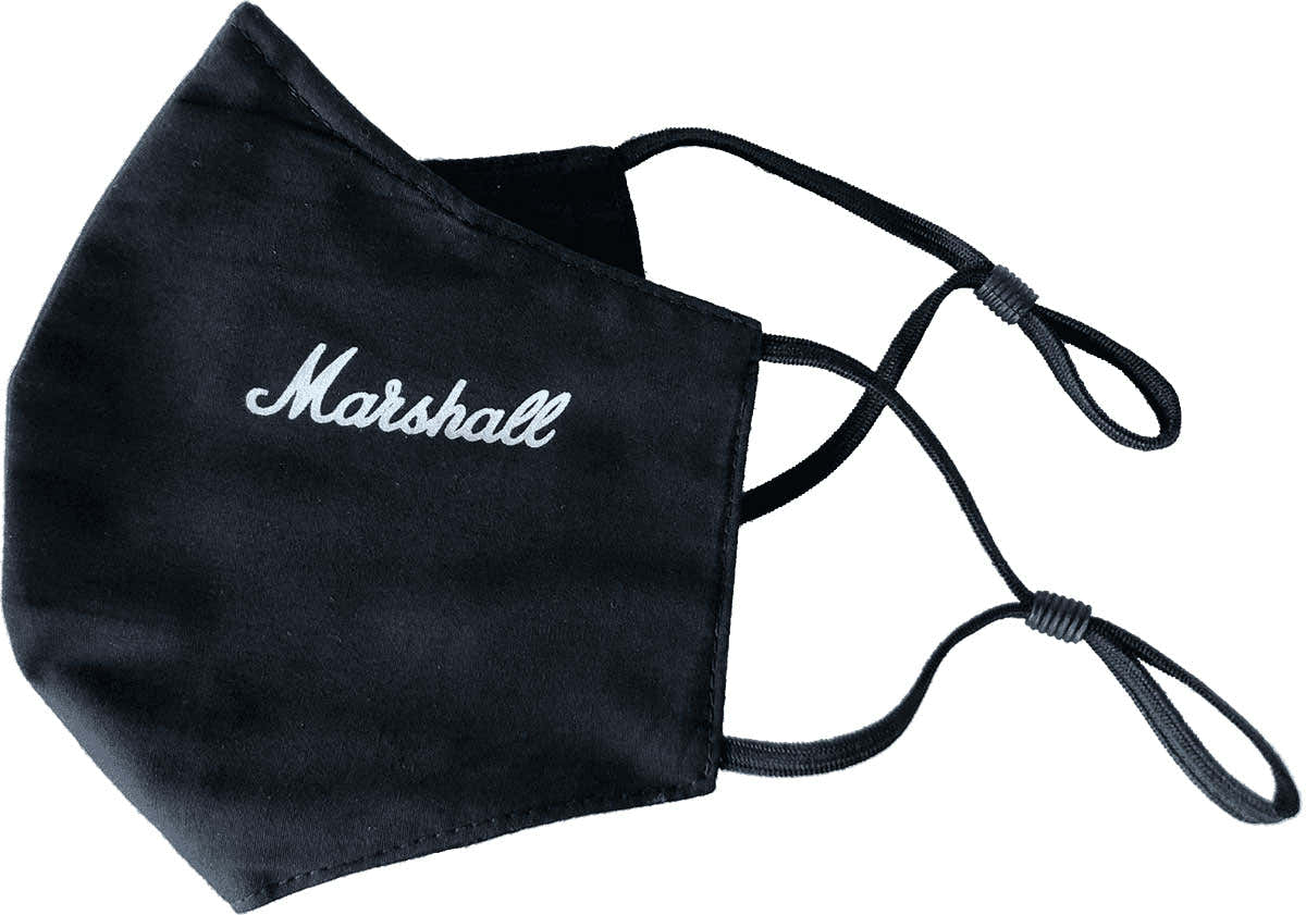 MARSHALL FACEMASK BLACK WITH WHITE LOGO