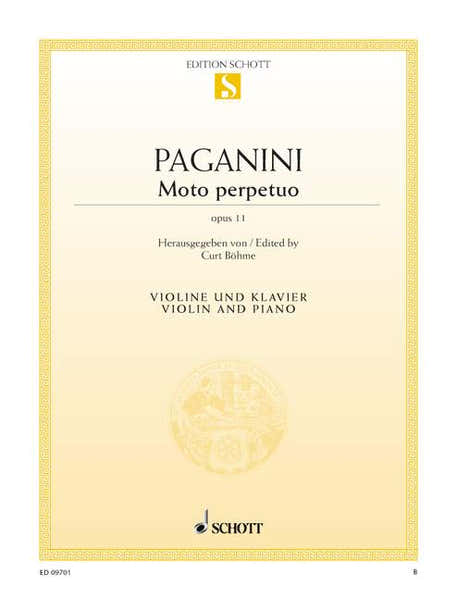 Paganini Niccolo - Moto Perpetuo Op. 11 - Violin And Piano