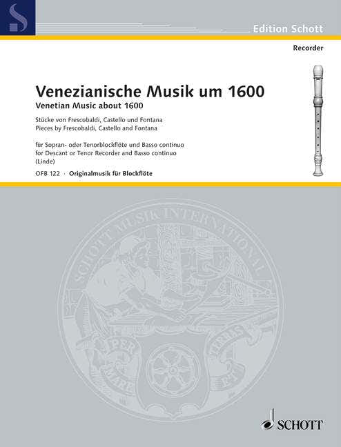 Linde Hans M. - Venezianische Musik Um 16 - Soprano Or Ténor Recorder And Basso Continuo