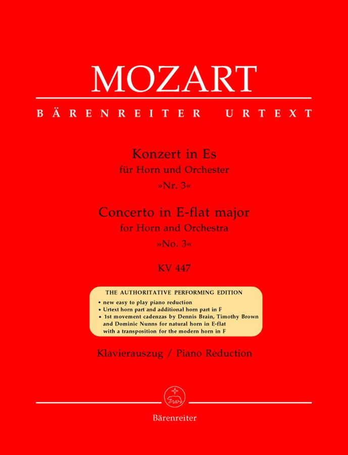 Moz W.A. - Konzert N°3 In Es-Dur Kv 447 Für Horn Und Orchester - Horn Klavier