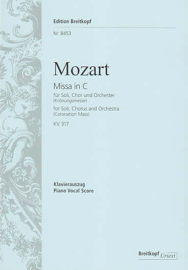 Edition Breitkopf Moz W.A. - Messe En Do (Couronnement) Kv 317 - Ch Choeur Piano
