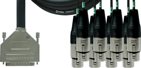 Schnittstellenkabel SUB-D/8 XLR-Buchsen 3 M
