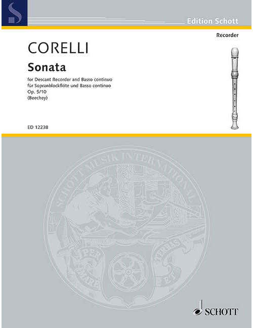 CORELLI ARCANGELO - SONATA F MAJOR OP 5/10 - SOPRANO RECORDER AND PIANO