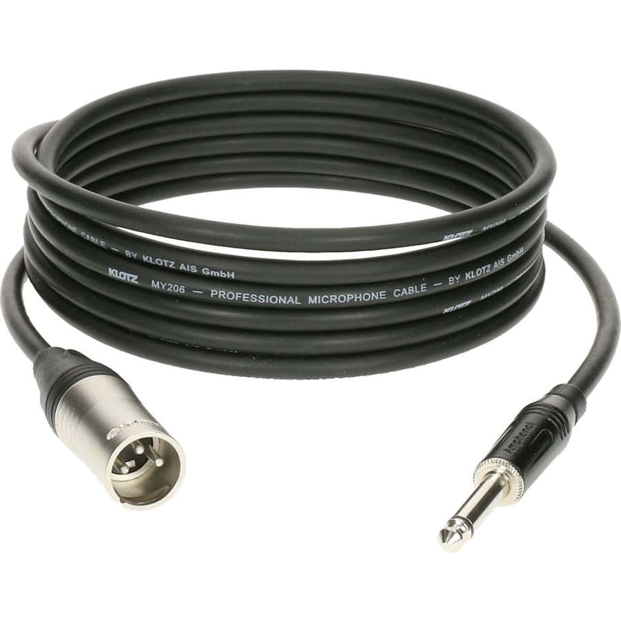M1 MIC CABLE BLACK 3M XLR 3 MALE - JACK 2P KLOTZ