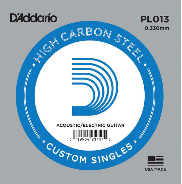 D'ADDARIO PL013 PLAIN STEEL GUITAR SINGLE STRING .013