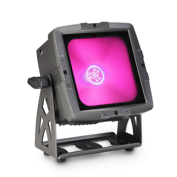 Cameo FLAT PRO FLOOD IP65 TRI - AUSSENFLUTLICHT MIT 60 W TRICOLOR COB LED SCHWARZGEHUSE