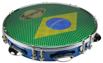 C-PL10-01BLUE Pandeiro 10" Blau Brasilienflagge