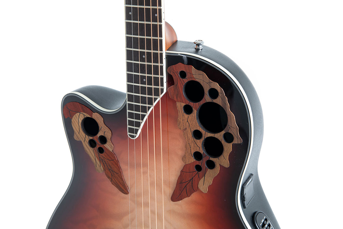 E-Akustikgitarre Celebrity Elite Plus Mid Cutaway Lefthand Ruby Burst