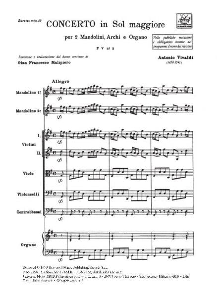 VIVALDI A. - Konzert in G - Mandoline
