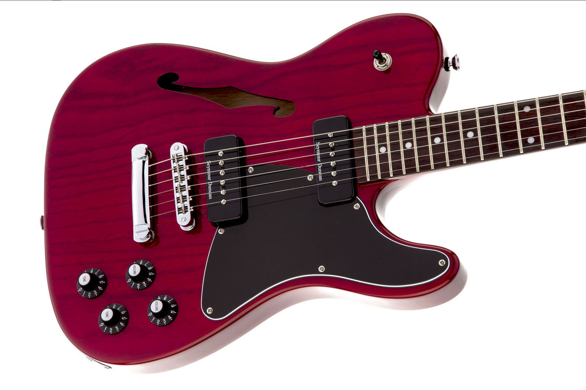 Telecaster JA-90 Thinline Signature Jim Adkins LRL Karmesinrot transparent
