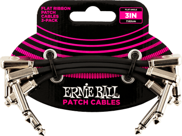 Instrumentkabel Patch Pack von 3 - Abgewinkelt Dünn & Flach - 7,5 Cm