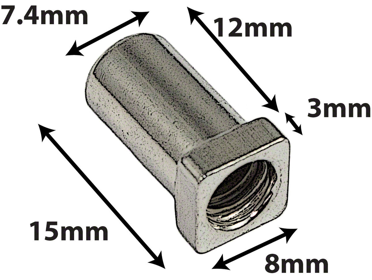 SN-SQ-15S - Kamin 15mm Quadratischer Kopf - Stahl (X10)