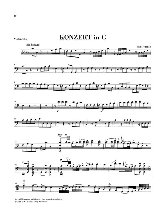 Haydn J. - Concerto For Violoncello And Orchestra C Major Hob. Viib:1