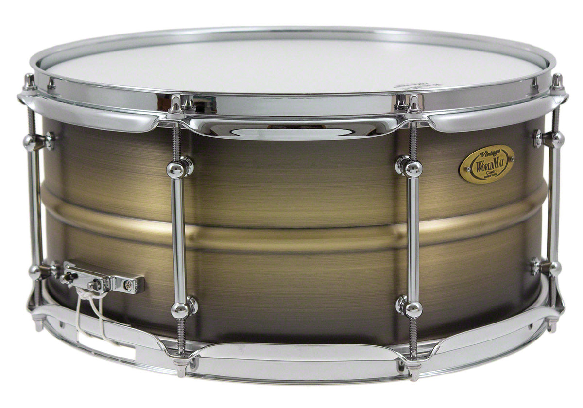 BKA-6514SH - BLACK DAWG 14" X 6.5" SNARE DRUM - ANTIQUE BRUSH BRASS SHELL