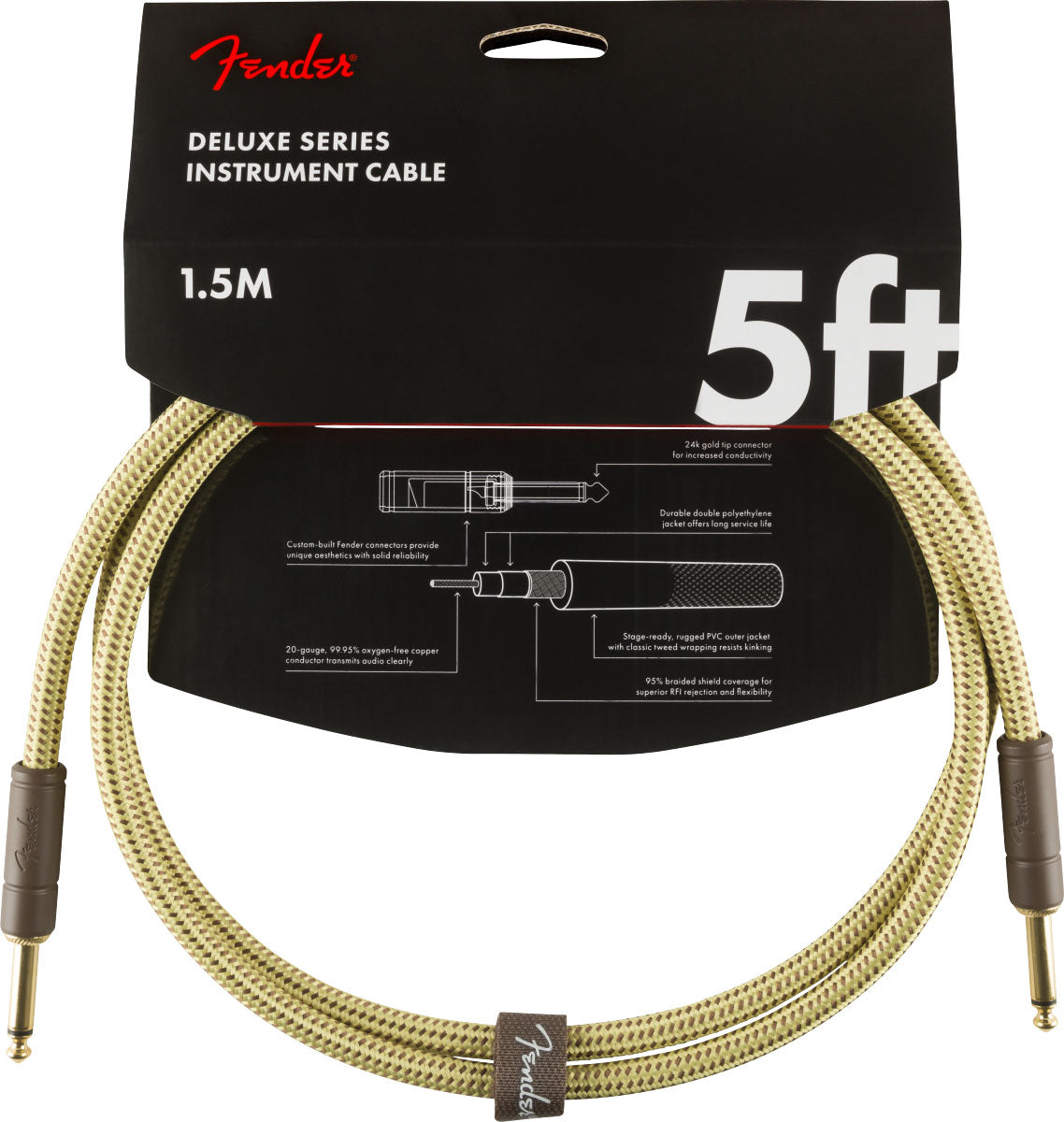 DELUXE INSTRUMENTS CABLE STRAIGHT/STRAIGHT 5' TWEED