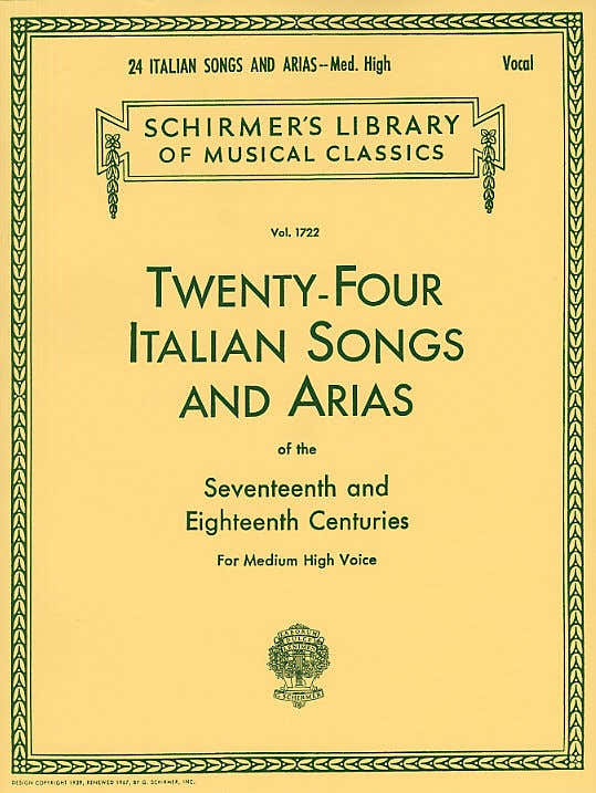 TWENTY-four Italian Songs And Arias Of The 17TH And 18TH Centuries Md/hi - High Voice