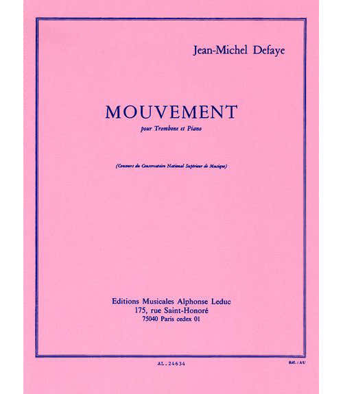 DEFAYE JEAN-MICHEL - MOUVEMENT - TROMBONE & PIANO