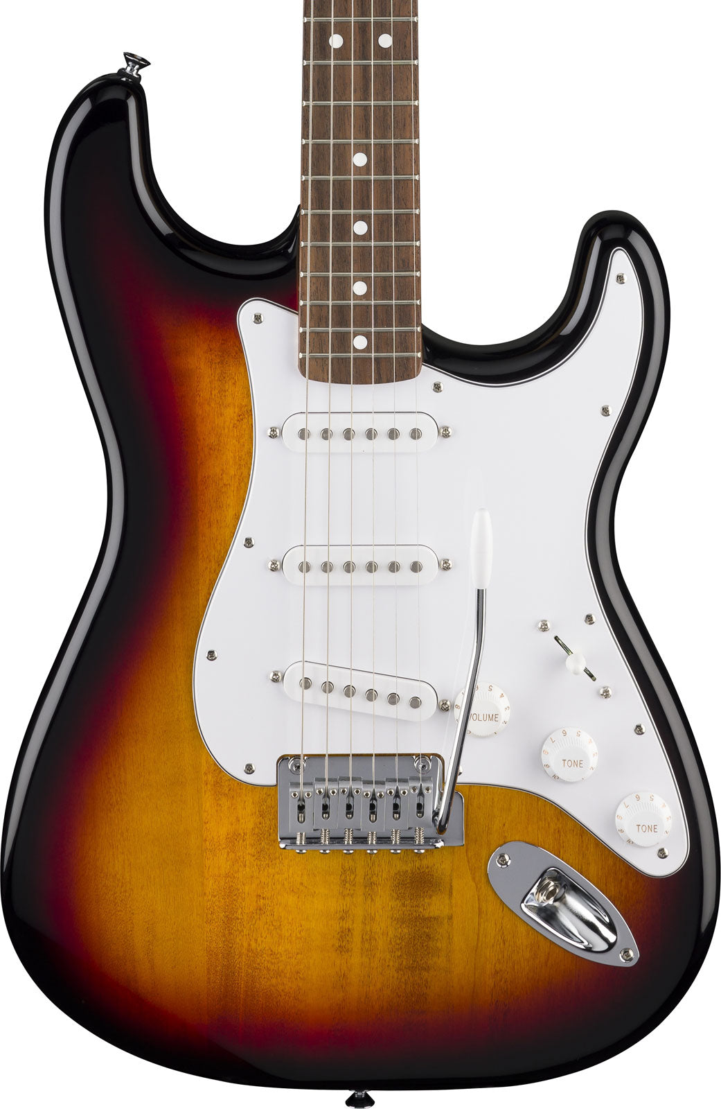 Standard Stratocaster LRL Weißes Schlagbrett 3-Color Sunburst
